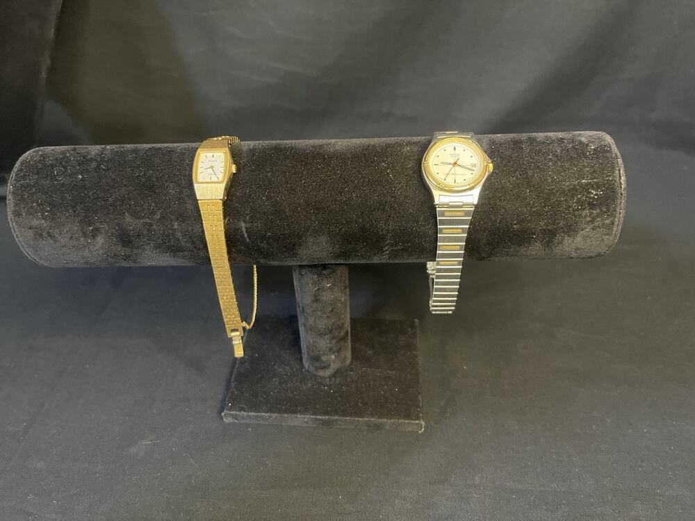 Vintage to Now Pulsar Wm's Bracelet Watch Lot Gold & Silver Tone Needs Battery